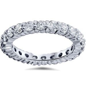 Pompeii3 14k White Gold 2ct TDW Diamond Eternity Wedding Ring